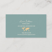 Cream World Map Oversified on Blue Visitenkarte (Rückseite)