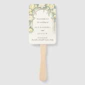 Cream Yellow Floral Italian Arch Wedding Program Fächer (Vorderseite)