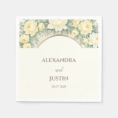Cream Yellow Floral Italian Arch Wedding Serviette (Vorderseite)