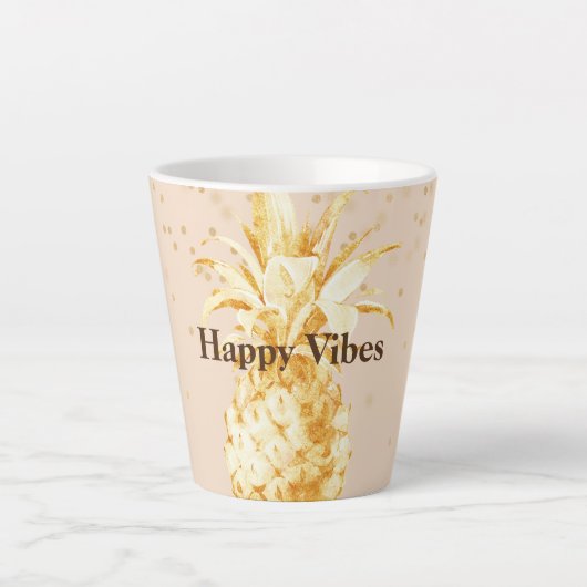 Cream Yellow Gold Ananas Milchtasse (Vorderseite)