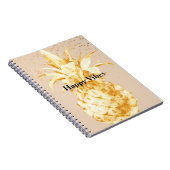 Cream Yellow Gold Ananas Notizblock (Rechte Seite)