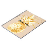 Cream Yellow Gold Ananas Notizblock (Linke Seite)