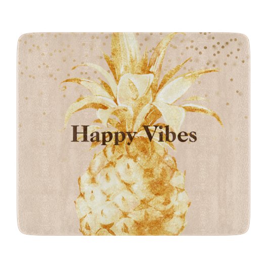 Cream Yellow Gold Ananas Schneidebrett (Vorderseite)