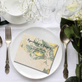 Cream Yellow Lemon Green Botanic QR Code All In One Einladung