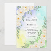 Cream Yellow Rose Hochzeit Einladung (Vorne/Hinten)