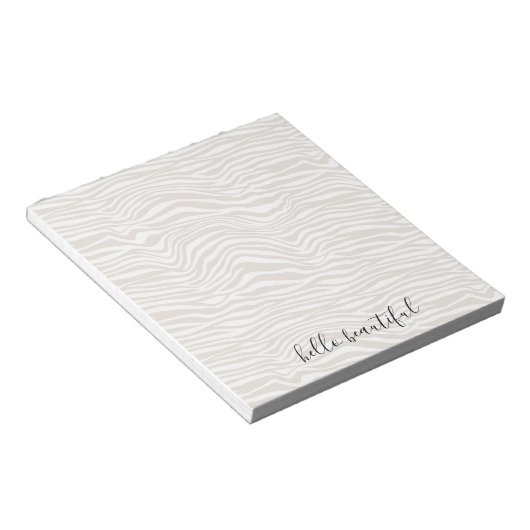Cream Zebra Print Notizblock (angewinkelt)