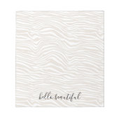 Cream Zebra Print Notizblock (Vorderseite)