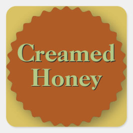 Creamed Honey Jar Amber Quadratischer Aufkleber