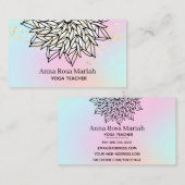 *~* Creamische Pastelle Mandala Glitzer Spirituell Visitenkarte (Vorne/Hinten)