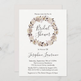 Creamische Rose Blumenkraut Brautparty lädt ein Einladung