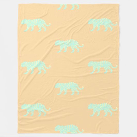 Creamsicle & Mint Tiger Fleece Blankon (Vorderseite)