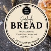 Creamy Beige Bakery Sourdough Bread Label Sticker