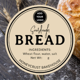 Creamy Beige Bakery Sourdough Bread Label Sticker
