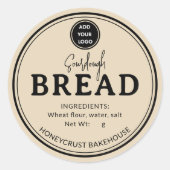 Creamy Beige Bakery Sourdough Bread Label Sticker (Vorderseite)