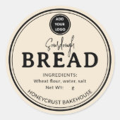 Creamy Beige Bakery Sourdough Bread Label Sticker (Vorderseite)