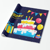 Creamy Birthday Cake Wrapping Paper Geschenkpapier (Ungerollt)