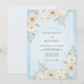 Creamy Blossom Leaf Hochzeit Einladung (Vorne/Hinten)