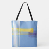 Creamy Blue Color Printed Tote Bag Tasche (Rückseite)