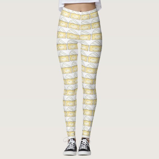 Creamy Brie Feinschmecker Food Print Leggings (Vorderseite)