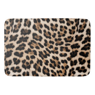 Creamy Brown Black Leopard Badematte