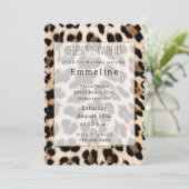 Creamy Brown Black Leopard Einladung (Stehend Vorderseite)