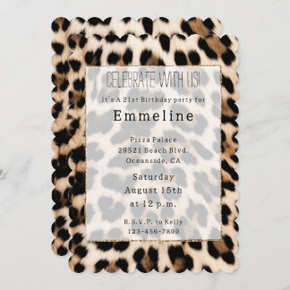 Creamy Brown Black Leopard Einladung
