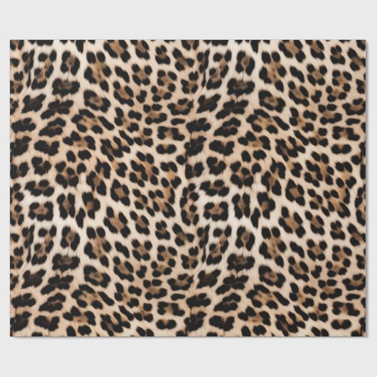 Creamy Brown Black Leopard Geschenkpapier (Flach)