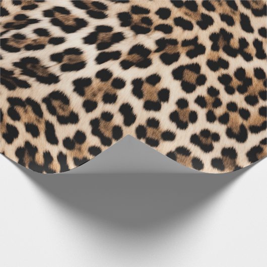 Creamy Brown Black Leopard Geschenkpapier (Ecke)
