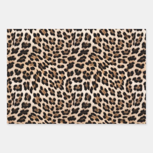 Creamy Brown Black Leopard Geschenkpapier Set (Vorderseite)