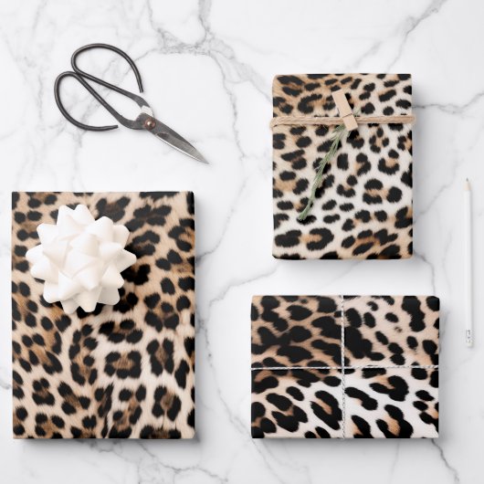 Creamy Brown Black Leopard Geschenkpapier Set (Vorderseite)