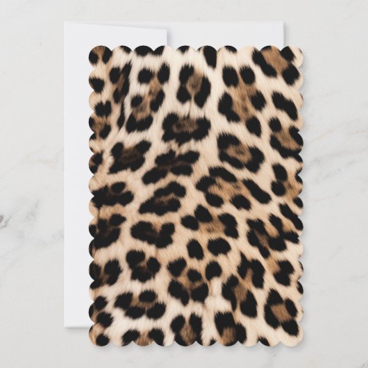 Creamy Brown Black Leopard Gold Glitzer Einladung (Rückseite)
