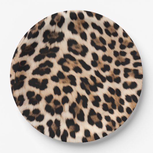 Creamy Brown Black Leopard Herz Pappteller (Vorderseite)