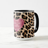 Creamy Brown Black Leopard Herz schön Tasse (VorderseiteRechts)