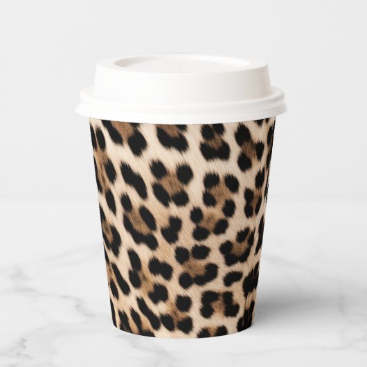 Creamy Brown Black Leopard Pappbecher (Links)