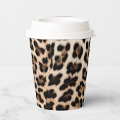 Creamy Brown Black Leopard Pappbecher (Rückseite)
