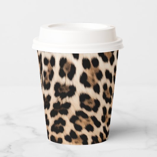 Creamy Brown Black Leopard Pappbecher (Vorderseite)
