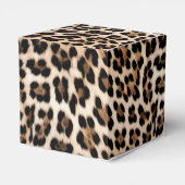 Creamy Brown Black Leopard Print Animal Wedding Geschenkschachtel (Rückseite)