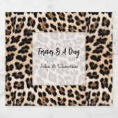 Creamy Brown Black Leopard Print Animal Wedding Schaumweinetikett (Einzelnes Label)
