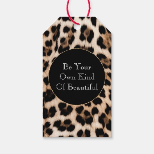 Creamy Brown Black Leopard Print Geschenkanhänger (Vorderseite)