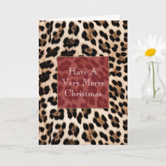 Creamy Brown Black Leopard Print Karte (Kleine Pflanze)