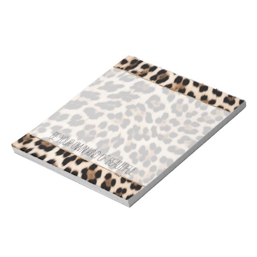 Creamy Brown Black Leopard Print Notizblock (Rotiert)