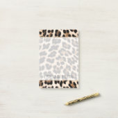 Creamy Brown Black Leopard Print Post-it Klebezettel (Auf Schreibtisch)
