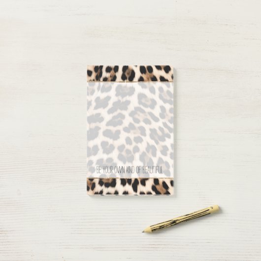 Creamy Brown Black Leopard Print Post-it Klebezettel (Auf Schreibtisch)