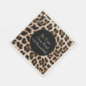 Creamy Brown Black Leopard Print Serviette (Ecke)