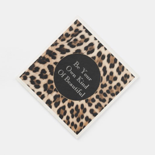 Creamy Brown Black Leopard Print Serviette (Ecke)