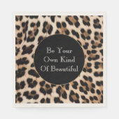 Creamy Brown Black Leopard Print Serviette (Vorderseite)