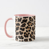 Creamy Brown Black Leopard Print Tasse (Links)