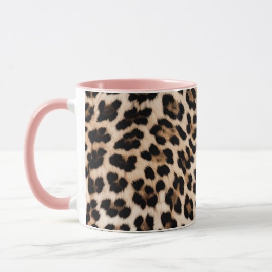 Creamy Brown Black Leopard Print Tasse (Links)