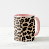 Creamy Brown Black Leopard Print Tasse (VorderseiteRechts)