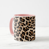 Creamy Brown Black Leopard Print Tasse (Vorderseite Links)